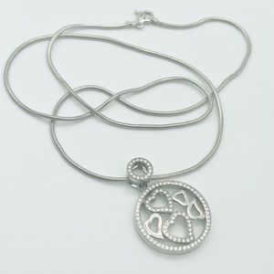 Sterling silver 925 harts zirconia 19in long necklace